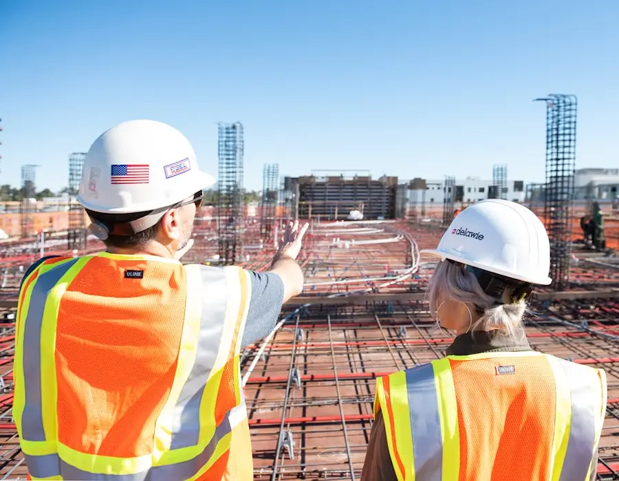 Construction professionals on site
